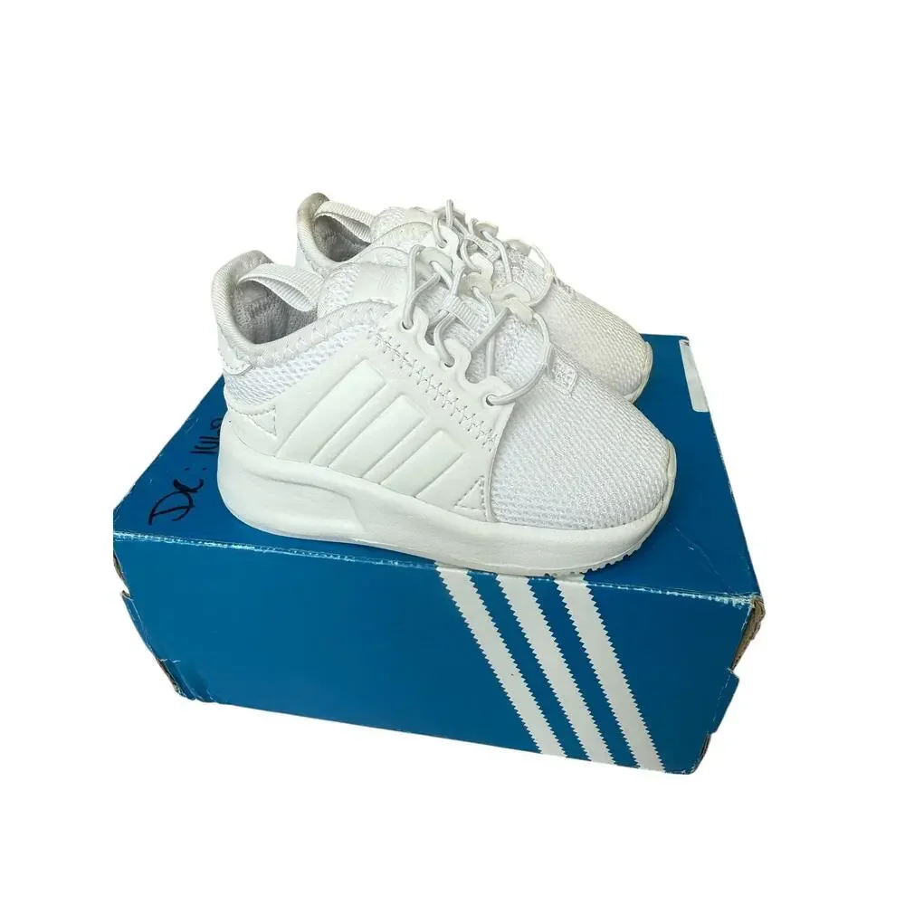 Adidas Kids White X-PLR EL Low Top Lace-Up Sneaker Shoes Size 4K